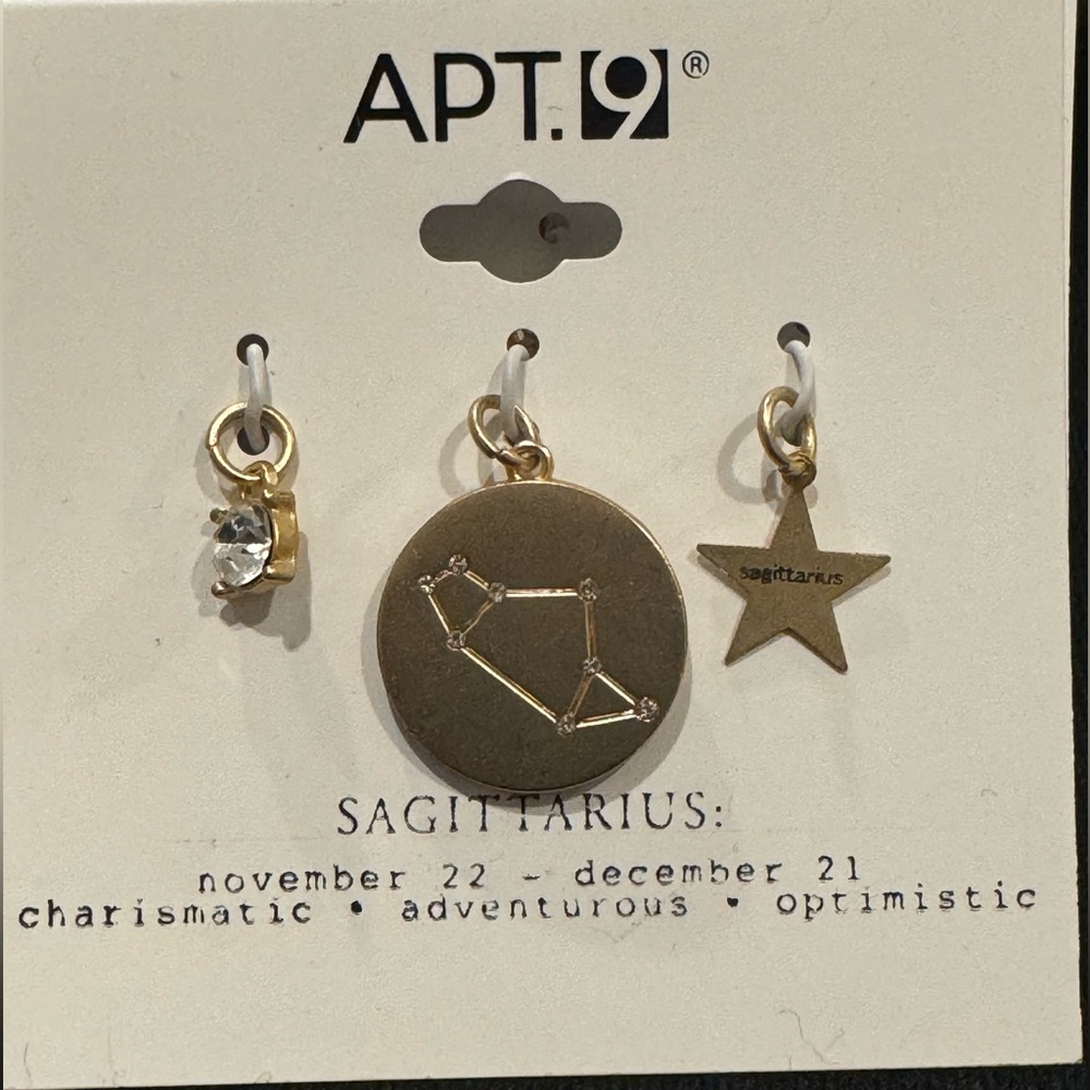 APT.9  3Pc ZODIAC Dangle Charms SAGITTARIUS